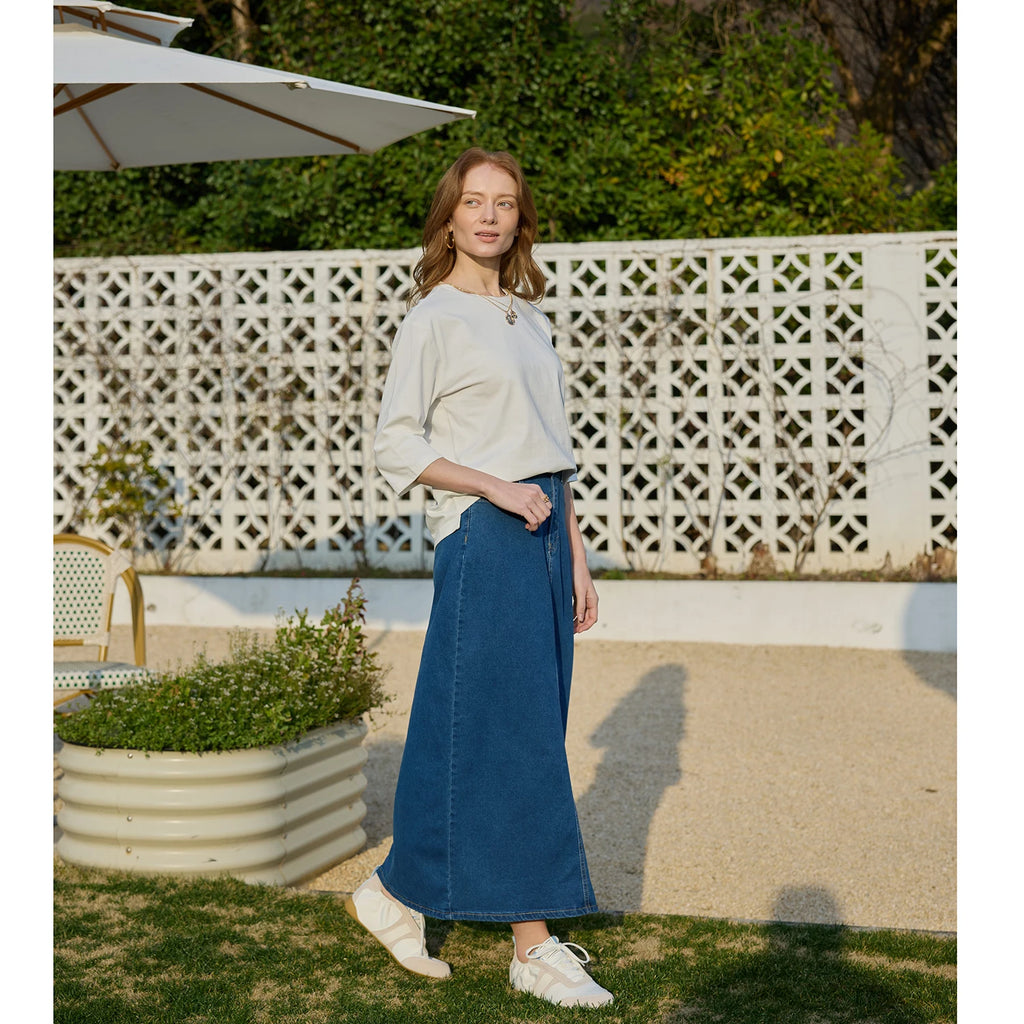 AP SS26 Women Cotton Denim Skirt Elegant