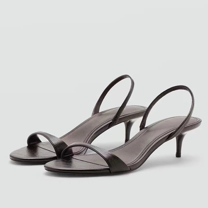 Liyke Sexy Slingback Leopard Print Sandals Women Summer Fashion Open Toe Back Strap Ladies Shoes Designer Low Heels Sandalias