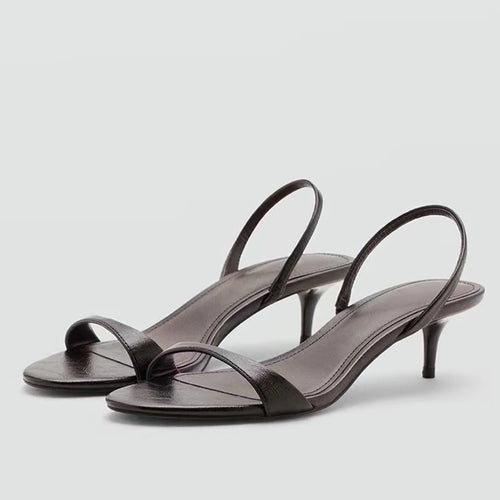Liyke Sexy Slingback Leopard Print Sandals Women Summer Fashion Open Toe Back Strap Ladies Shoes Designer Low Heels Sandalias