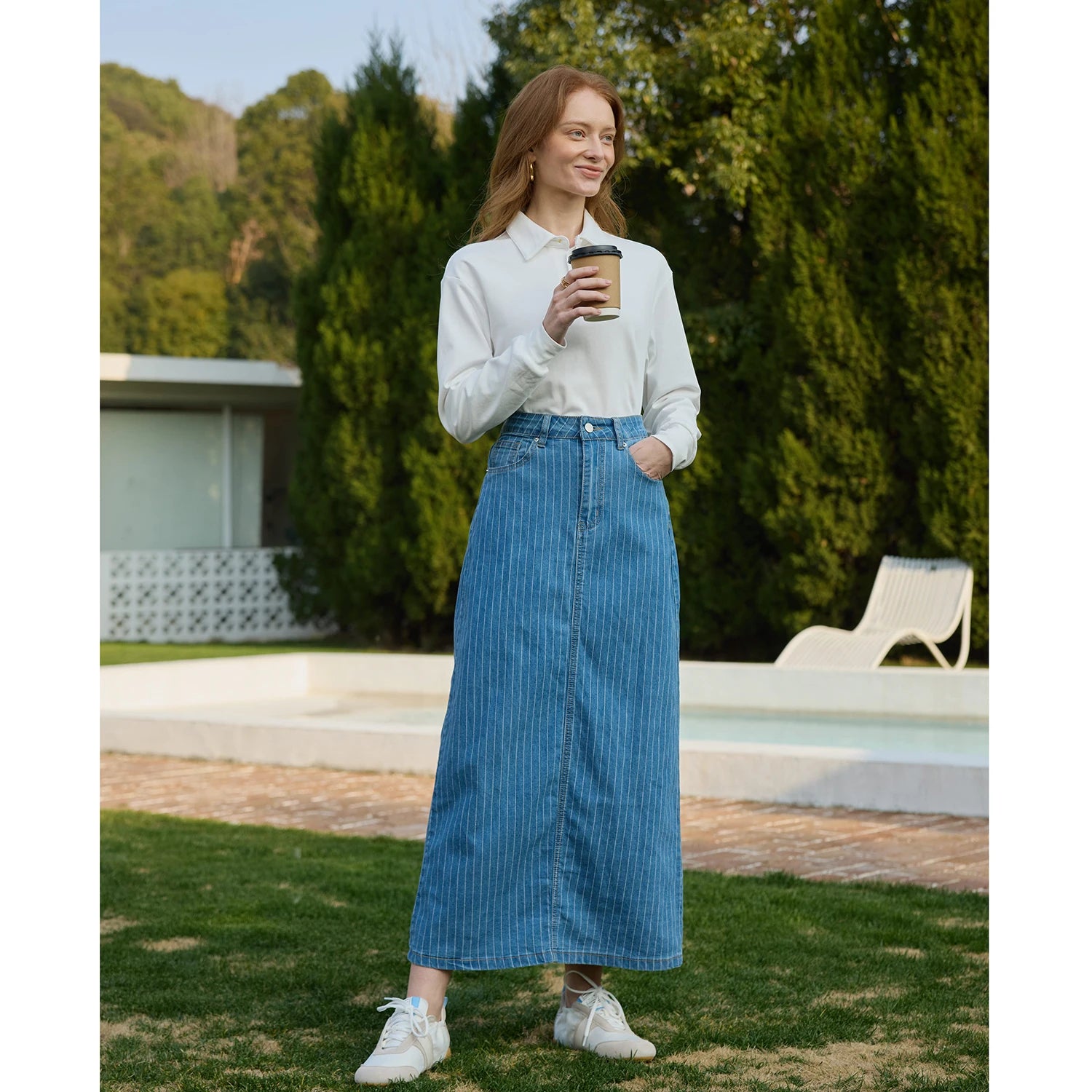AP SS26 Women Cotton Denim Skirt Elegant